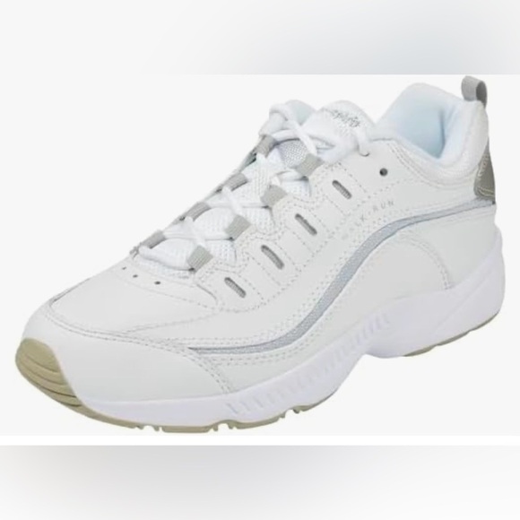 (1689) Easy Spirit Women's Romy Sneaker White silver glitter New 9 1/2 M - Picture 2 of 8